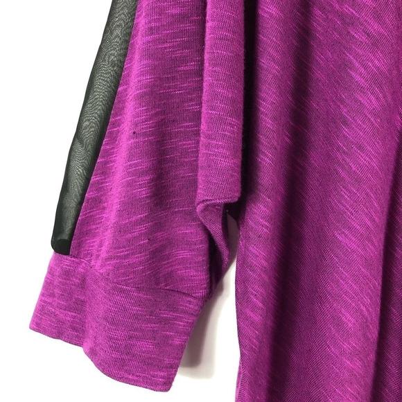 Ava & Viv Mesh Dolman Sleeve Knit Top Purple 2X - Picture 2 of 7